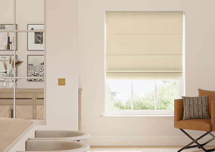 Ultra Luxe Velvet, Cream - Motorised Roman Blind - Image 3